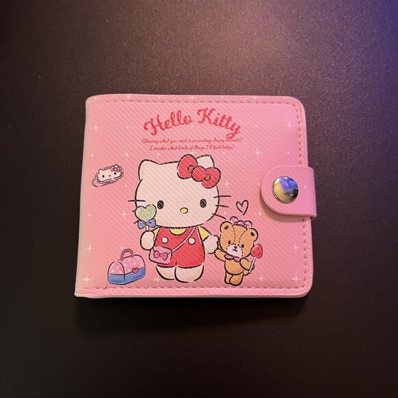 New Pink Sanrio Hello Kitty Faux Leather Bi-fold Folding Wallet - Picture 1 of 4